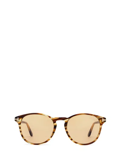 Tom Ford Eyewear Lewis Round Frame Sunglasses In Multi