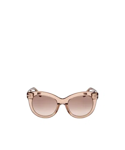 Tom Ford Eyewear Odette Oval Frame Sunglasses In Pink