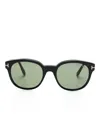 Tom Ford Eyewear Oval-frame Sunglasses In Black