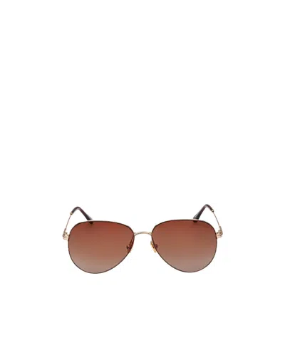 Tom Ford Eyewear Oval Frame Sunglasses In Brown