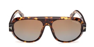 Tom Ford Eyewear Pilot Frame Sunglasses In Brown
