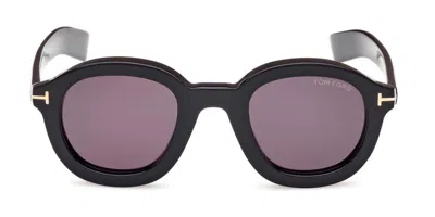 Tom Ford Eyewear Raffa Oval Frame Sunglasses In Black