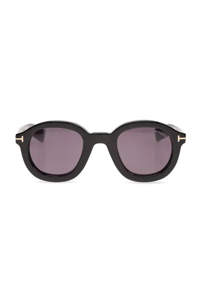 Tom Ford Eyewear Raffa Oval Frame Sunglasses In Black