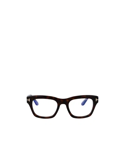 Tom Ford Eyewear Rectangle Frame Glasses In Black
