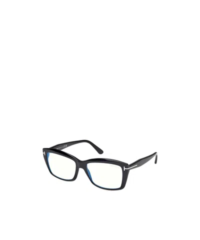 Tom Ford Eyewear Rectangular Frame Glasses In Black