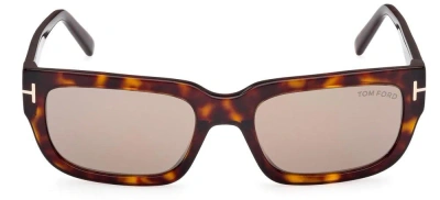 Tom Ford Eyewear Rectangular Frame Sunglasses In Brown