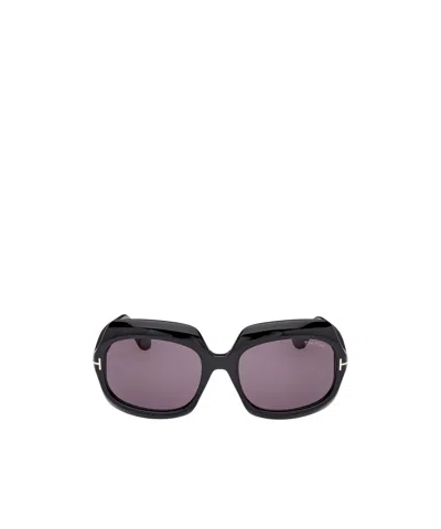 Tom Ford Eyewear Ren Oversized Frame Sunglasses In Gray