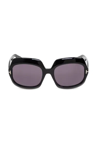 Tom Ford Eyewear Ren Square Frame Sunglasses In Black/smoke