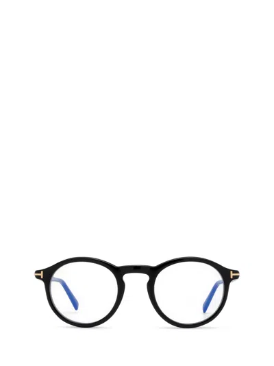 Tom Ford Eyewear Round Frame Glasses In Animal Print