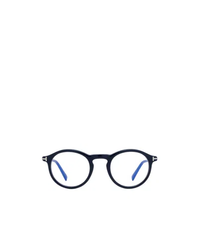 Tom Ford Eyewear Round Frame Glasses In Black