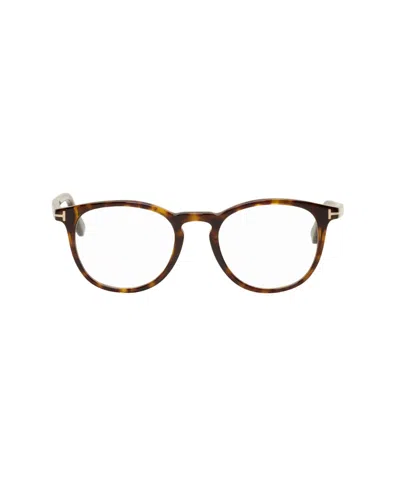 Tom Ford Eyewear Round Frame Glasses In Brown