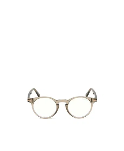 Tom Ford Eyewear Round Frame Glasses In White