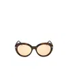 Tom Ford Eyewear Round Frame Sunglasses In Brown