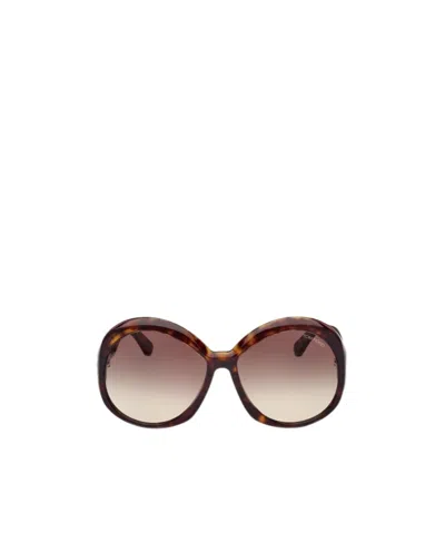 Tom Ford Eyewear Round Frame Sunglasses In Brown