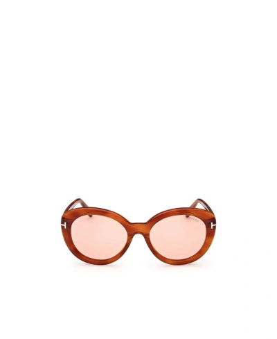 Tom Ford Eyewear Round Frame Sunglasses In Nude