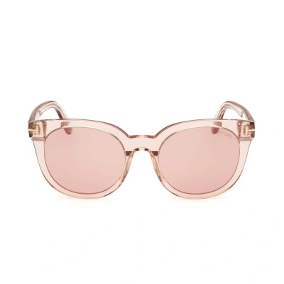 Tom Ford Women's Transparent Pink Moira Round Sunglasses