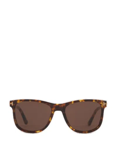 Tom Ford Eyewear Sinatra Square Frame Sunglasses In Dark Havana