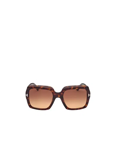Tom Ford Eyewear Square-frame Sunglasses In Brown