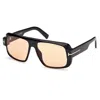 Tom Ford Nero Lucido Acetate Sunglasses In Neutral