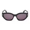 Tom Ford Solange-02 Acetate Butterfly Sunglasses In Black