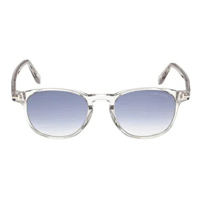 Tom Ford Holt 50mm Gradient Round Sunglasses In Transparent