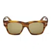 Tom Ford Tortoiseshell Square-frame Sunglasses In Brown