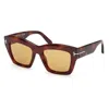 Tom Ford Womens Brown Ft1191 Luna Rectangle-frame Acetate Sunglasses In Brown