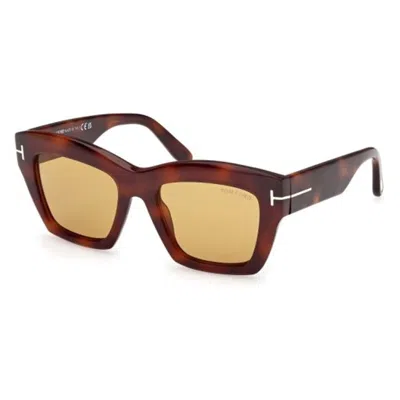 Tom Ford Womens Brown Ft1191 Luna Rectangle-frame Acetate Sunglasses In Multi