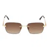 Tom Ford Rectangular Sunglasses In Gold