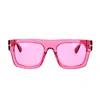 Tom Ford Fausto Square Semi-transparent Acetate Sunglasses In Purple
