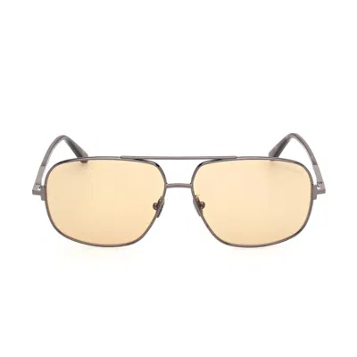 Tom Ford Eyewear Tex Pilot Frame Sunglasses In Silver