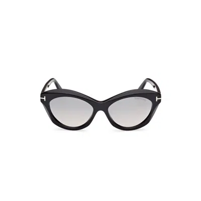 Tom Ford Eyewear Toni Oval Frame Sunglasses In Black