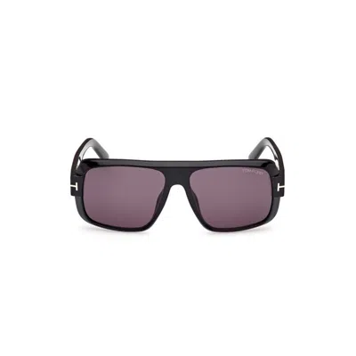 Tom Ford Turner Ft1101 01a Sunglasses In Shiny Black