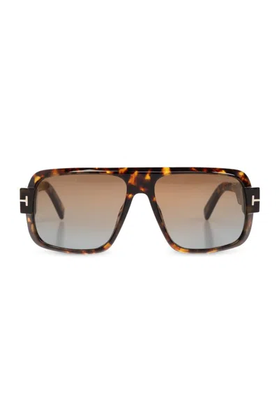 Tom Ford Eyewear Turner Aviator Frame Sunglasses In Brown