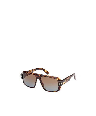 Tom Ford Eyewear Turner Aviator Frame Sunglasses In Brown