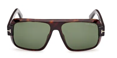 Tom Ford Eyewear Turner Aviator Frame Sunglasses In Animal Print