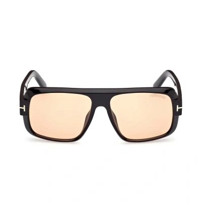 Tom Ford Eyewear Turner Aviator Sunglasses In Black,brown