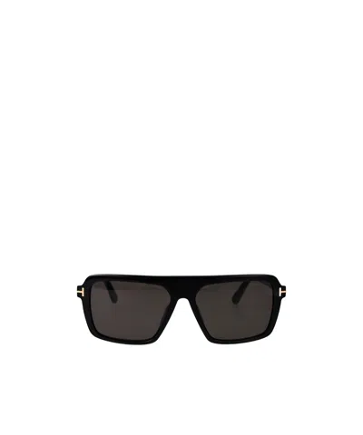 Tom Ford Eyewear Vincent Pilot-frame Sunglasses In Black