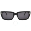 Tom Ford Ezra Smoke Rectangular Unisex Sunglasses Ft1075 01a 54 In Black