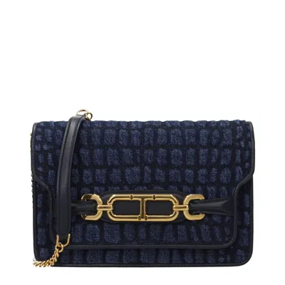 Tom Ford Fabric Clutch Women's Bag In Blue