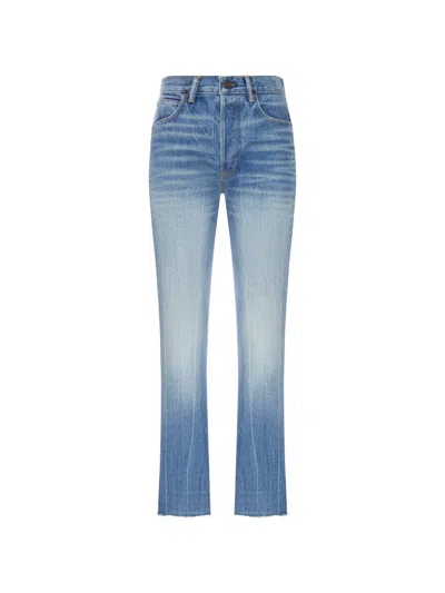 Tom Ford Melanie High-waist Straight-leg Jeans In Blue