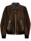 Tom Ford Wool And Silk Biker Jacket In Brown
