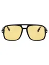 Tom Ford Sunglasses In 01e Nero Lucido / Marrone