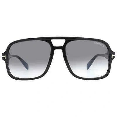 Pre-owned Tom Ford Falconer Smoke Gradient Navigator Men's Sunglasses Ft0884 01b 60 In Gray