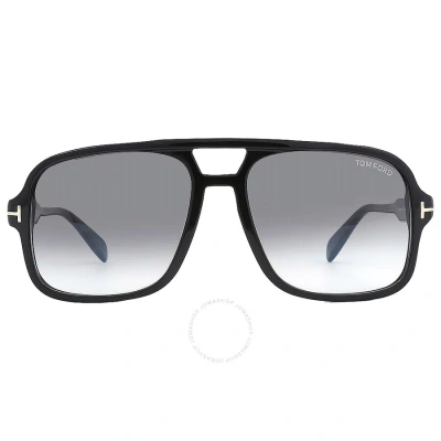 Tom Ford Falconer Smoke Gradient Navigator Men's Sunglasses Ft0884 01b 60 In Multi-color