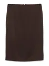 Tom Ford Crepe Envers Satin Midi Pencil Skirt In Brown