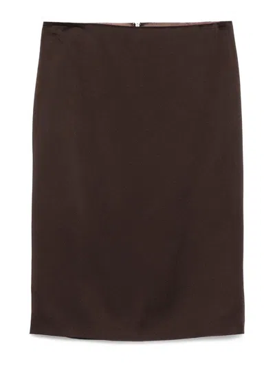 TOM FORD FALDA SEMILARGA - MARRÓN OSCURO