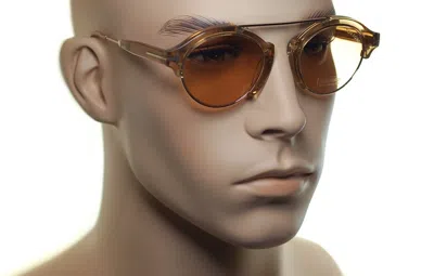 Pre-owned Tom Ford Farrah 02 Tf631 45e 49mm Mens Cable Wire Hook Sunglasses Light Brown
