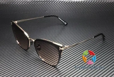 Pre-owned Tom Ford Faryn Ft0843 01f Shiny Black Grad Brown Titani 56 Mm Women's Sunglasses In Orange