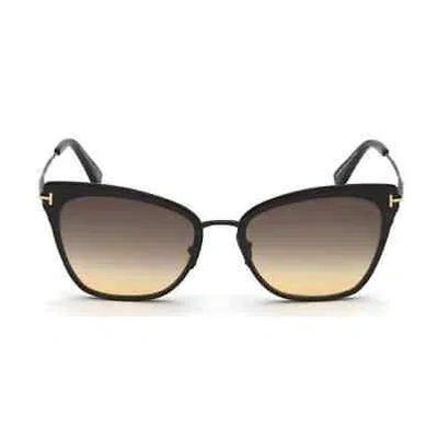 Pre-owned Tom Ford Faryn Smoke To Yellow Gradient Cat Eye Ladies Titanium Sunglasses In Multi